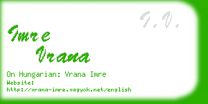 imre vrana business card